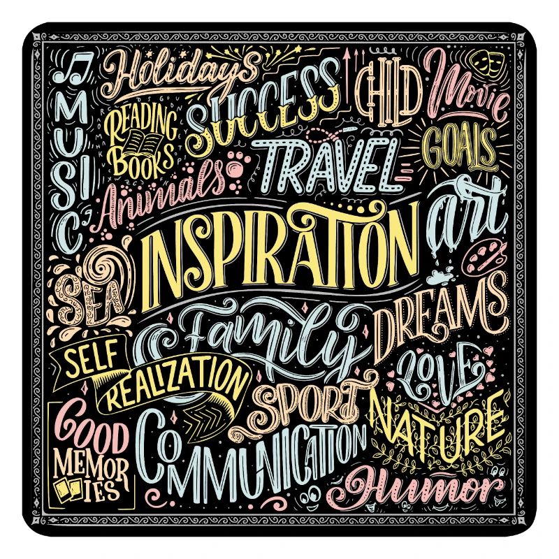 Mélange de typographies Positives Multicolores