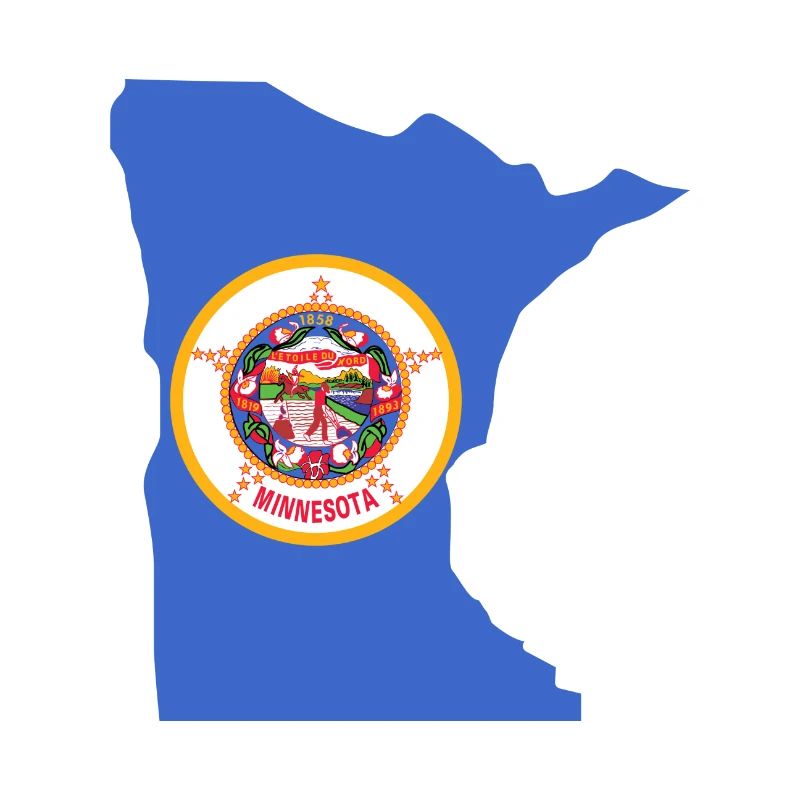 Minnesota USA State Minnesota Flag Map