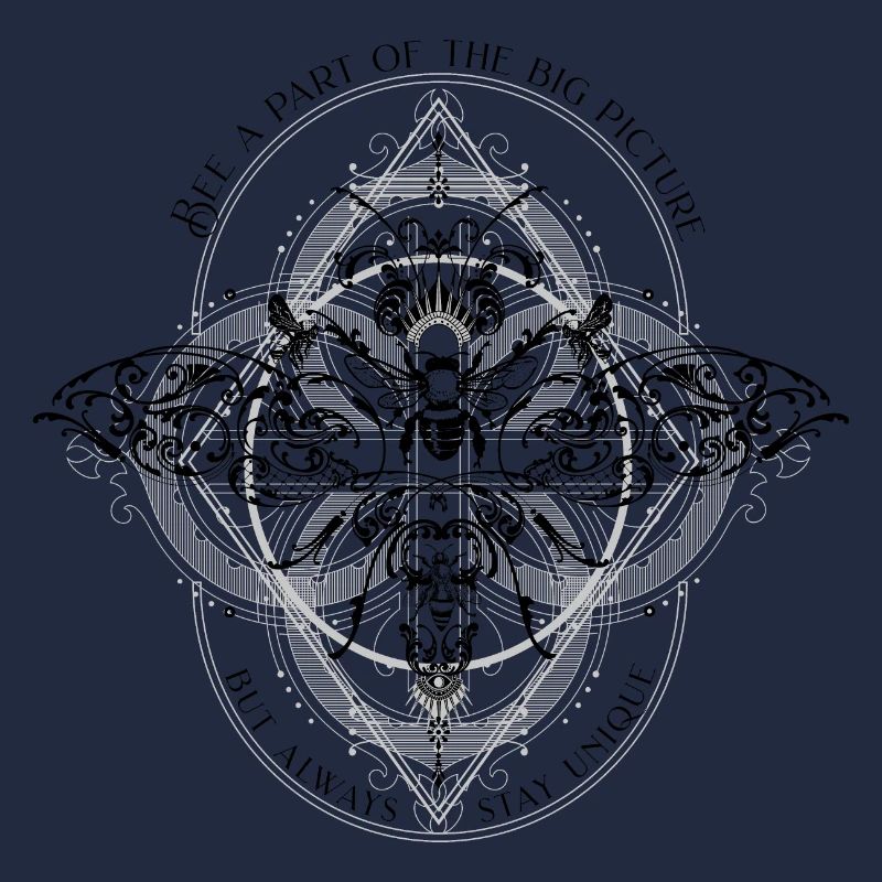 Bee psychedelic geometry pattern cool saying