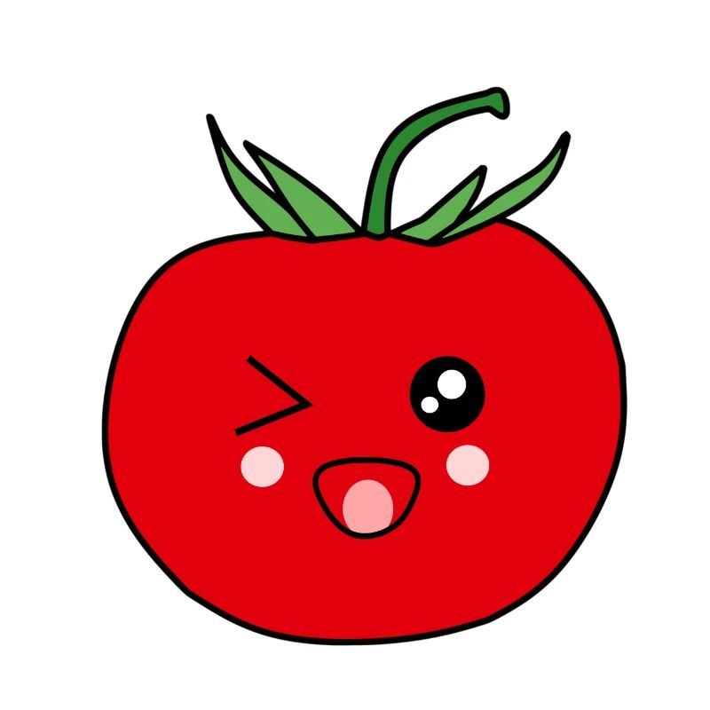 Tomate drôle avec un visage heureux