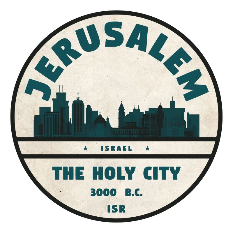 Jerusalem Skyline Retro Abzeichen