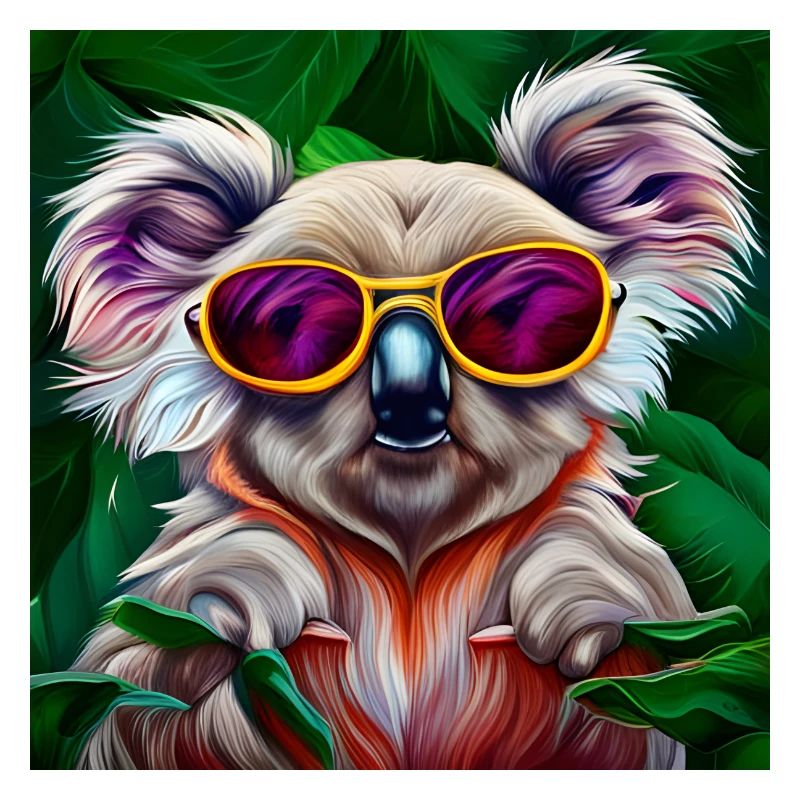 Koala coloré avec des lunettes de soleil