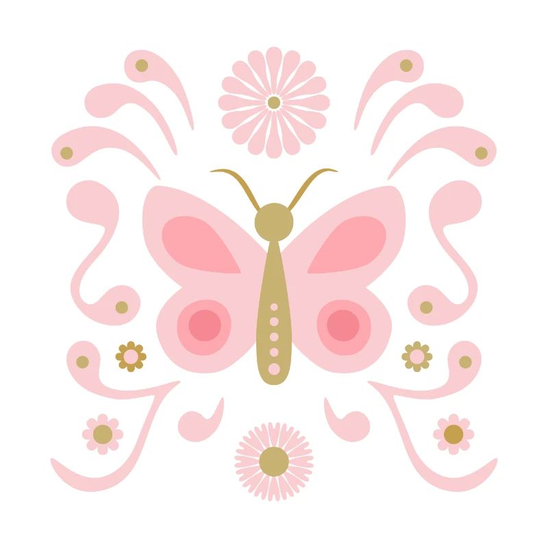 Boho Butterfly L Rose et Or