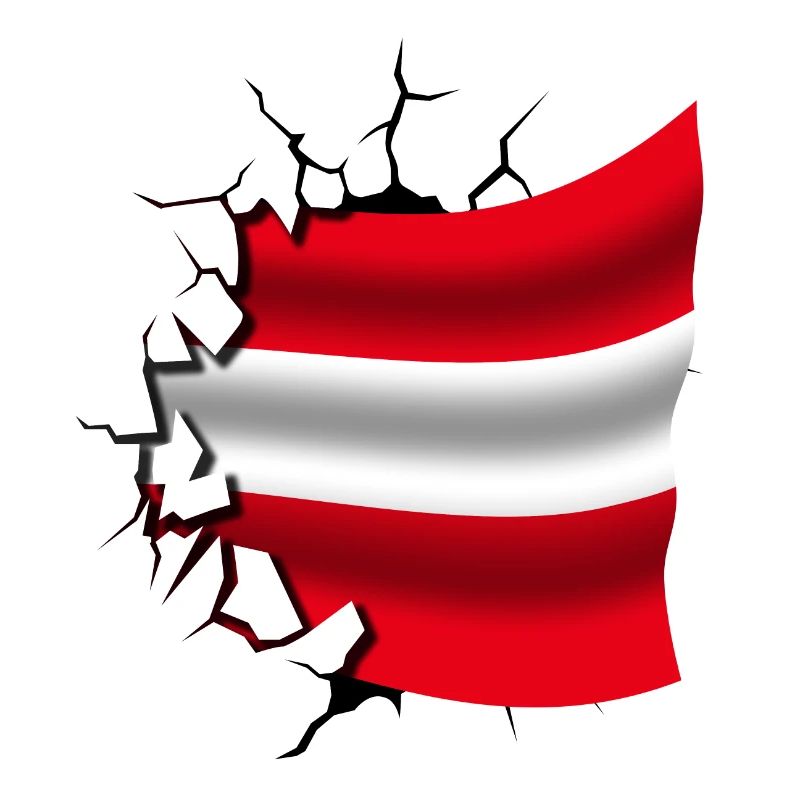 Drapeau de l’Autriche - Autriche - Drapeau Broken Design