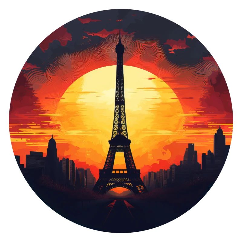 Paris Eiffel Tower at sunset, Romantic