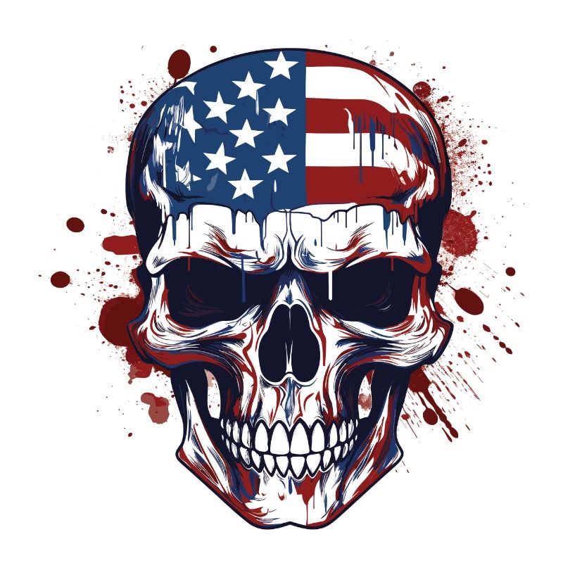 Art de crânes des drapeaux américains