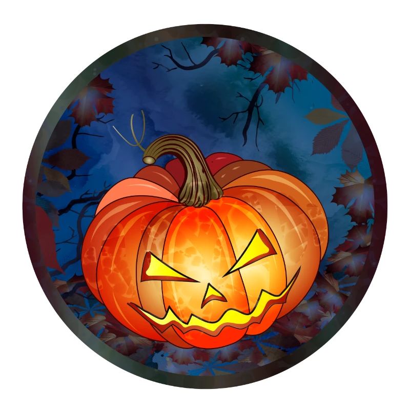Halloween pumpkin face on Halloween night