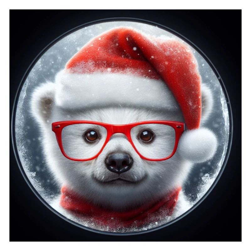 Bébé ours polaire comme Père Noël