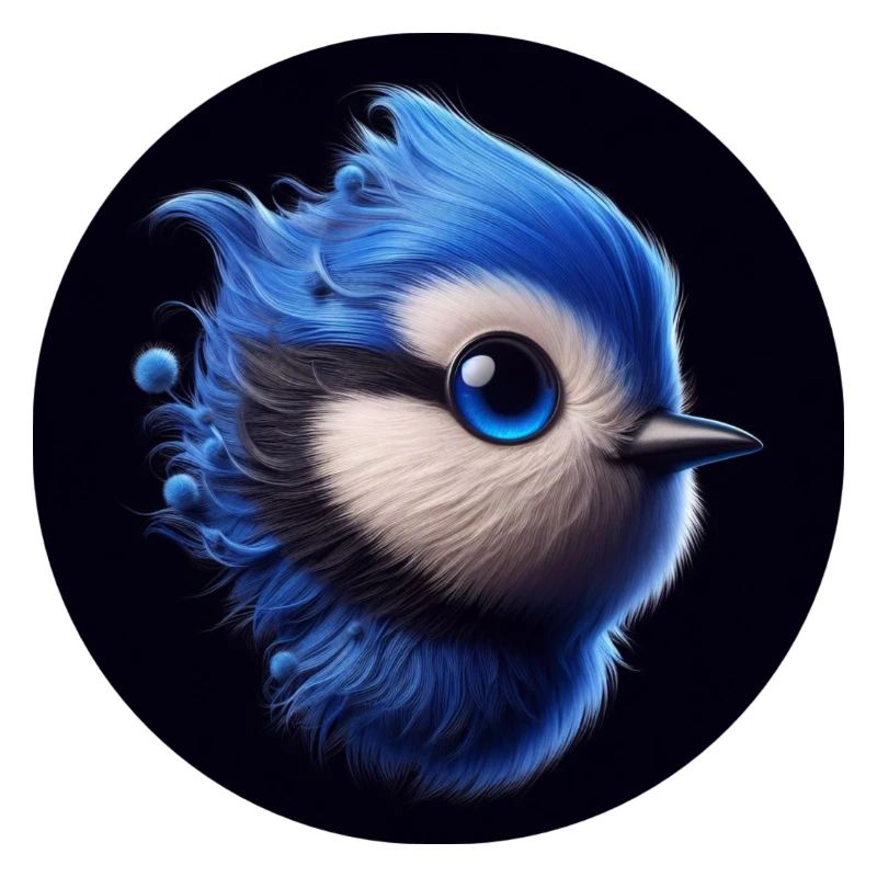 Oiseau bleu dans le style d’animation