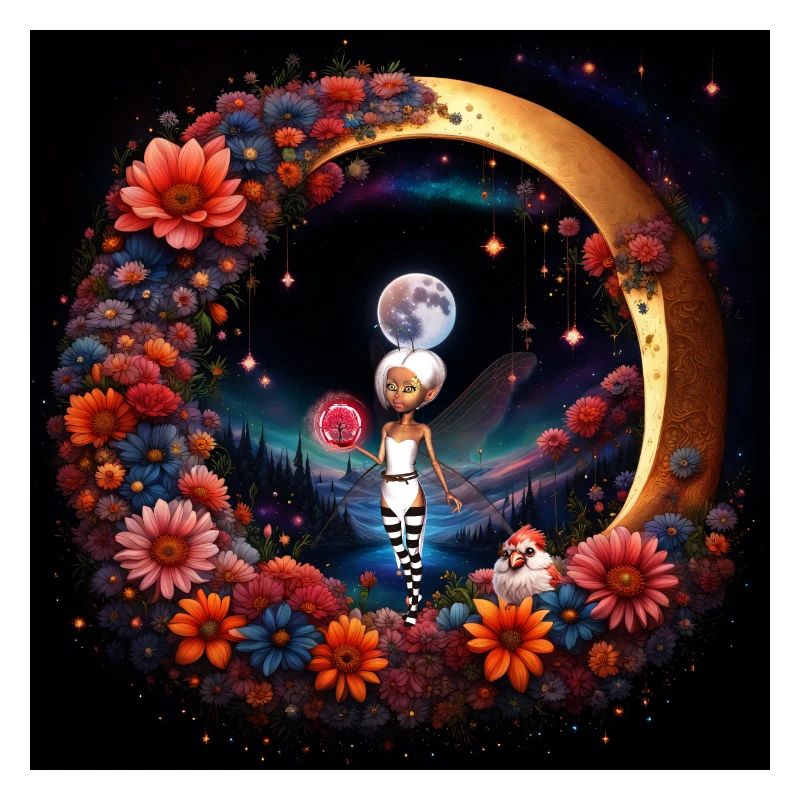 Jolie fée au clair de lune.