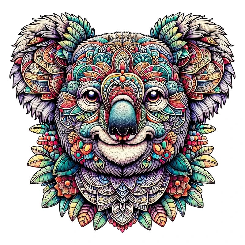 Koala décoré de Mandalas