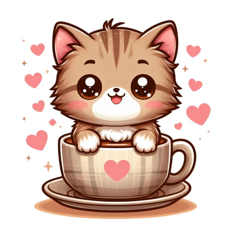 Chat avec tasse à café 2
