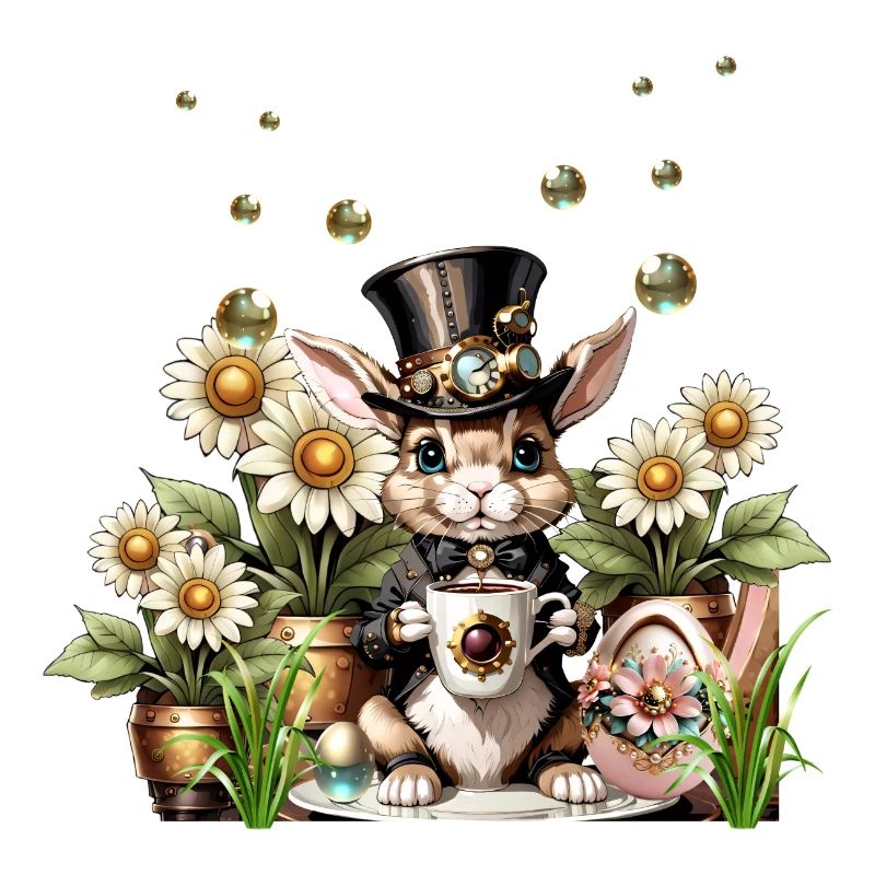 This cute Steampunk Easter Bunny is here