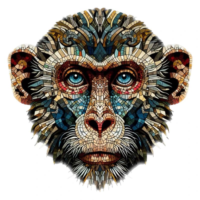 Singe dans le style mosaïque