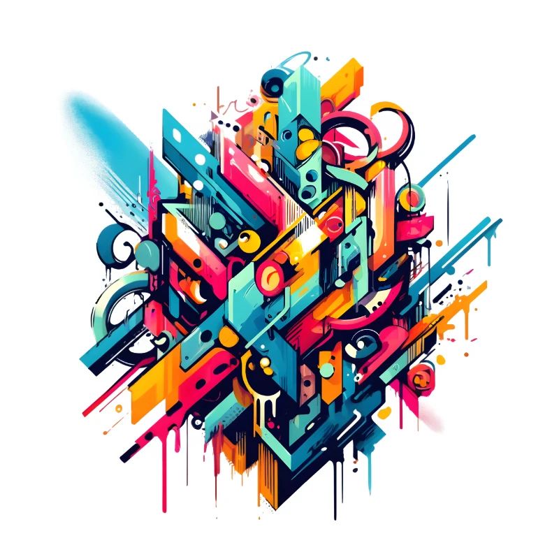 Coole bunte dynamische Graffiti-Illustration