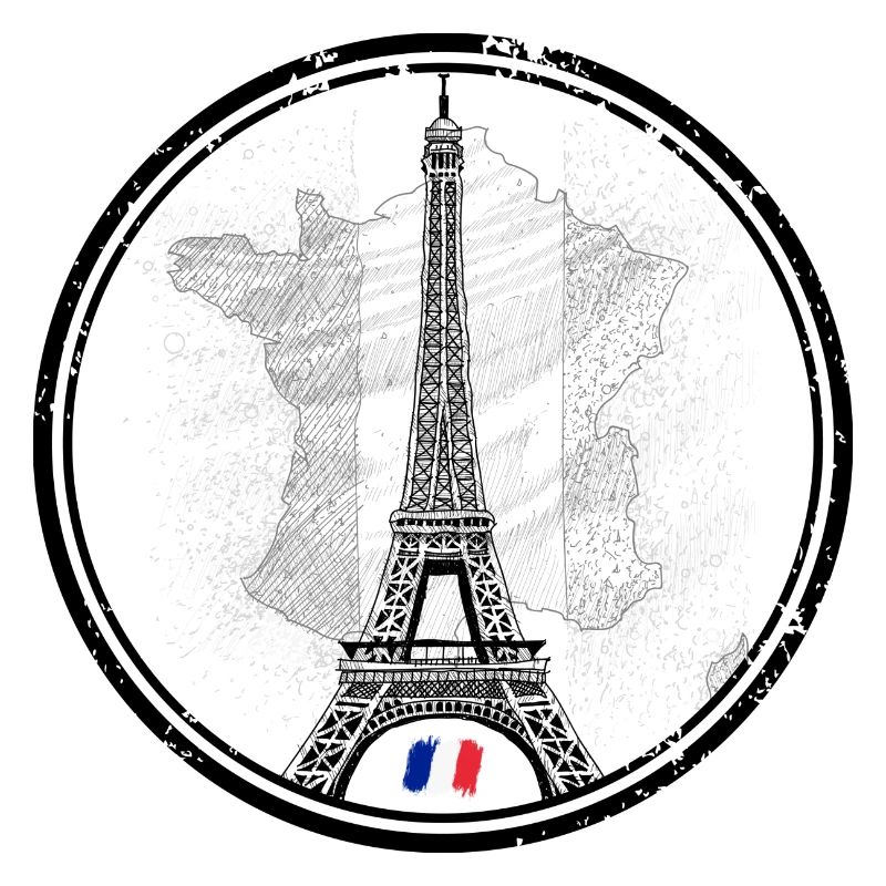 Tour Eiffel Grunge en drapeau français