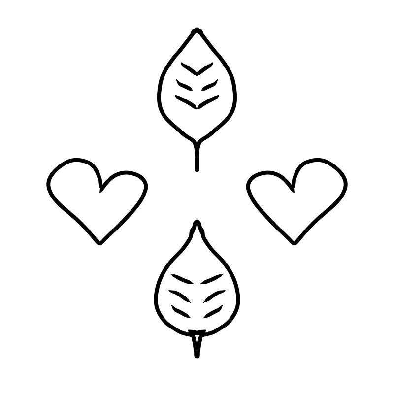 Feuilles Feuille Coeurs Formes Symbole