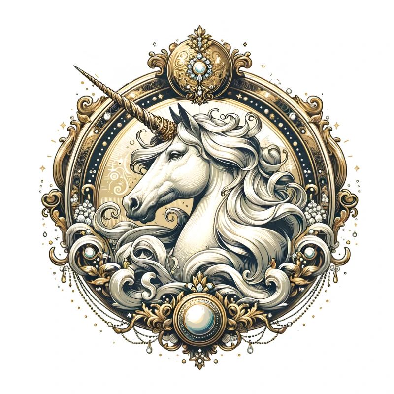 majestueuse licorne décorée avec art