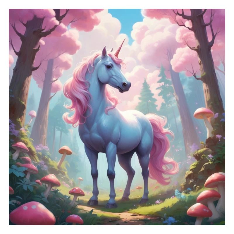 Unicorn in the Enchanted Forest