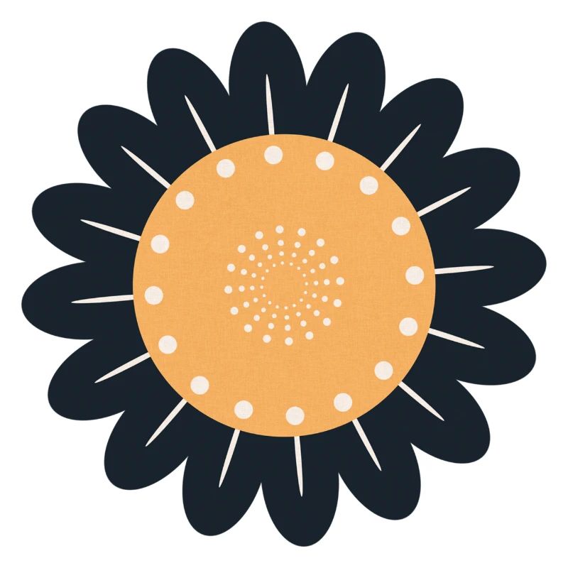 Schwarze & orangefarbene Blume