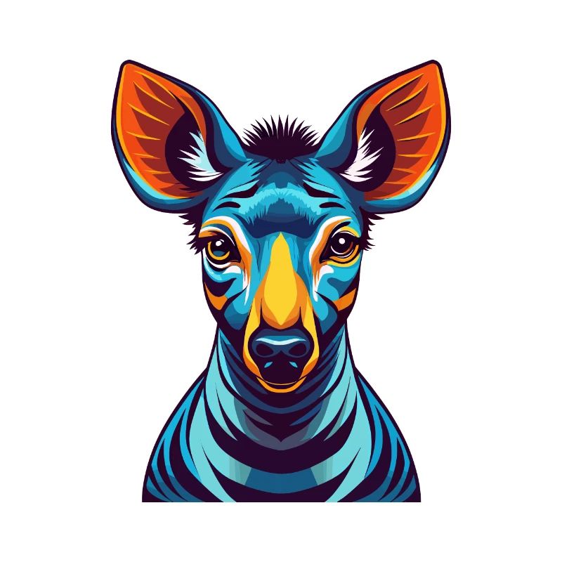 Okapi Bunte Kawaii Cartoon Figur Clipart