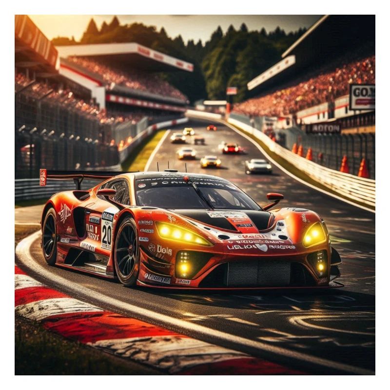 Voiture de course sur la piste de course