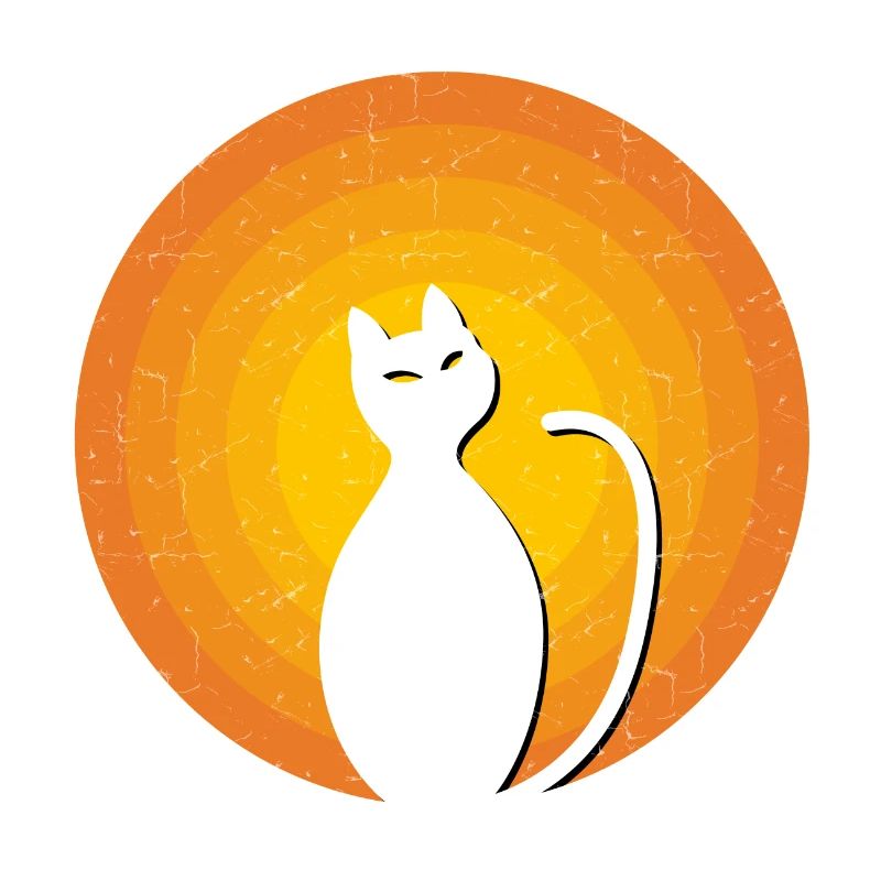 Cat Vintage orange