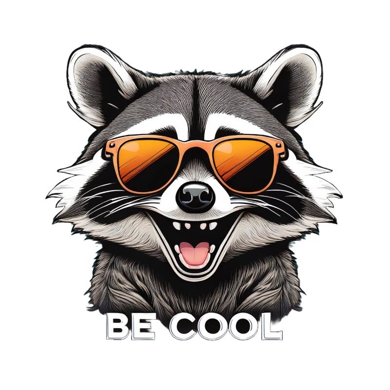 Frecher Waschbär mit Sonnenbrille