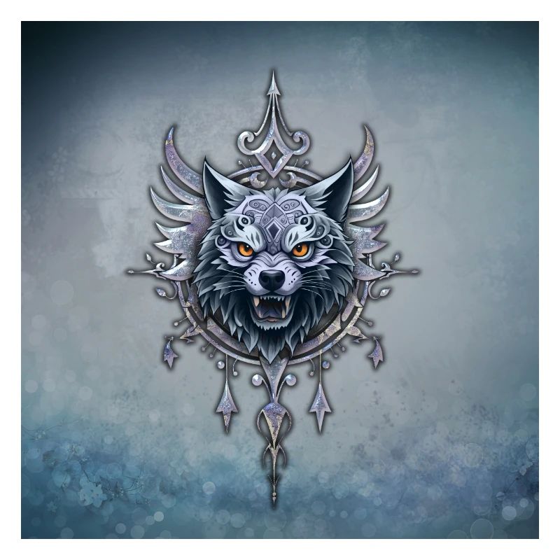 Mystischer Wolfskopf.