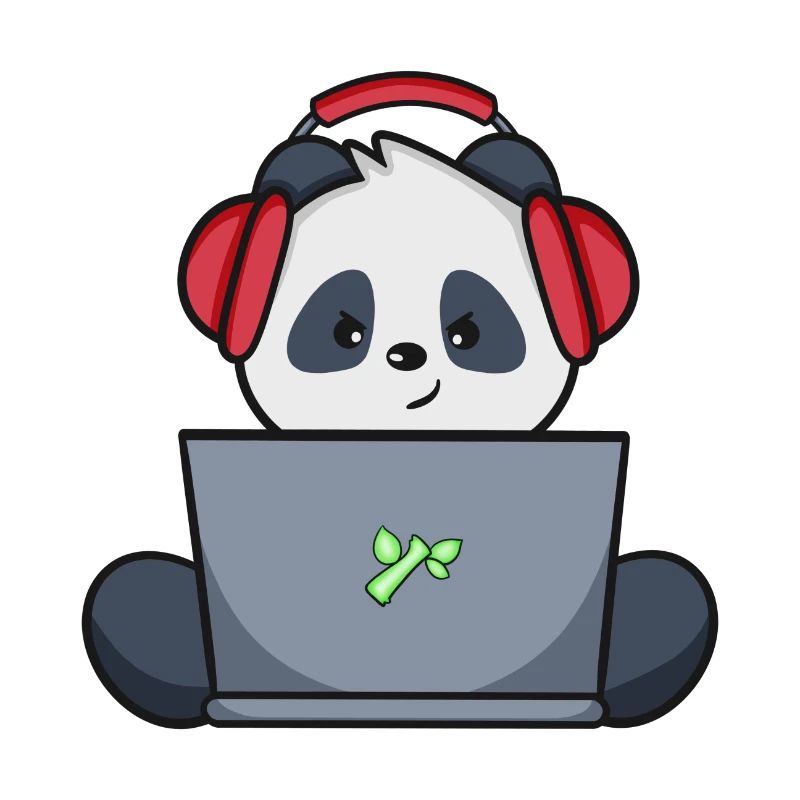 Gaming Panda avec casque jaune