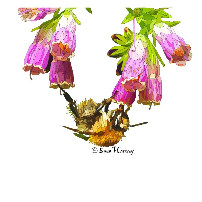 Bee mosaic with realistic effect