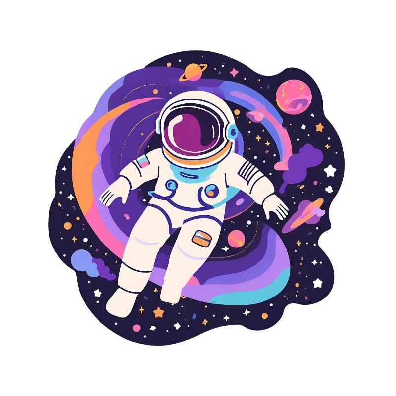 Astronaute arc en ciel espace