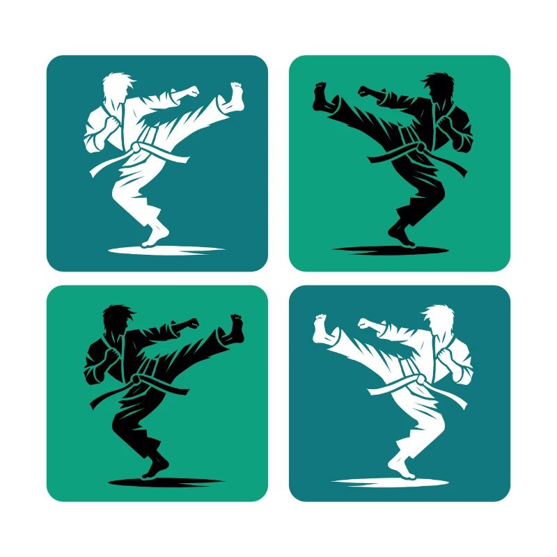 Silhouette de karaté – Style rétro