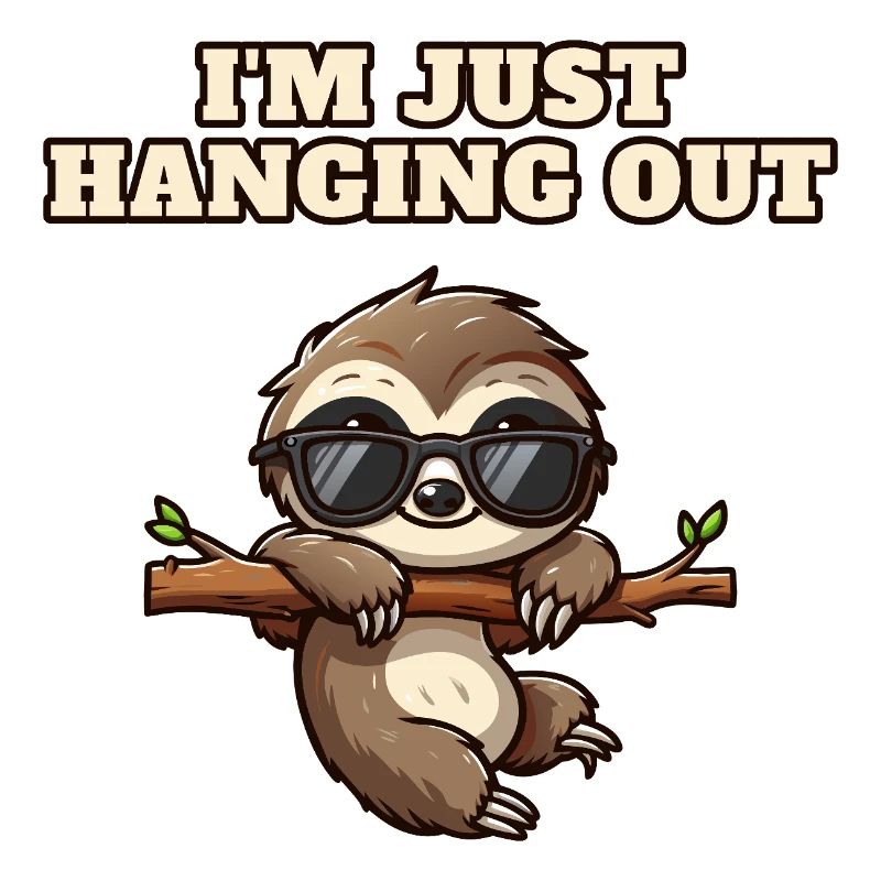 Sloth with sunglasses hanging out