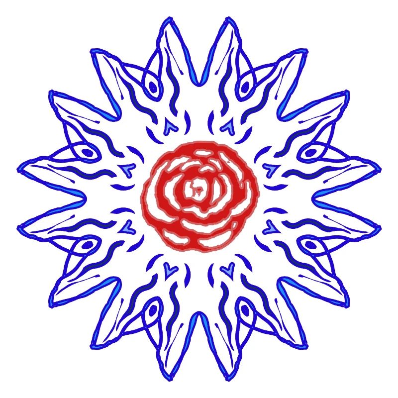 Rose dans le soleil bleu