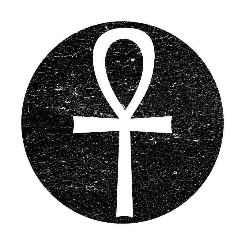 Croix égyptienne Ankh dans cercle noir