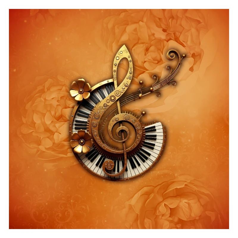 Abstrakter Musikstil mit Blumen