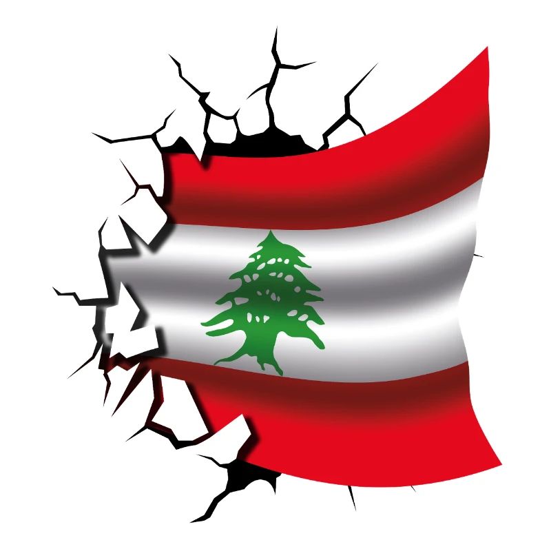 Flagge des Libanon - Flagge Broken Design