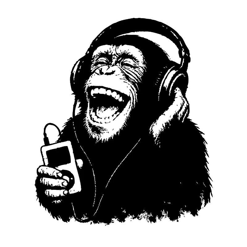 Affe geniesst Musik | Kopfhörer