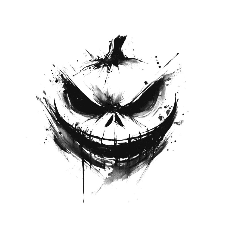 Gloomy face silhouette with smile