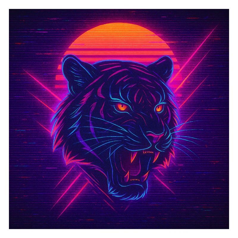 Neon Sunset Cat