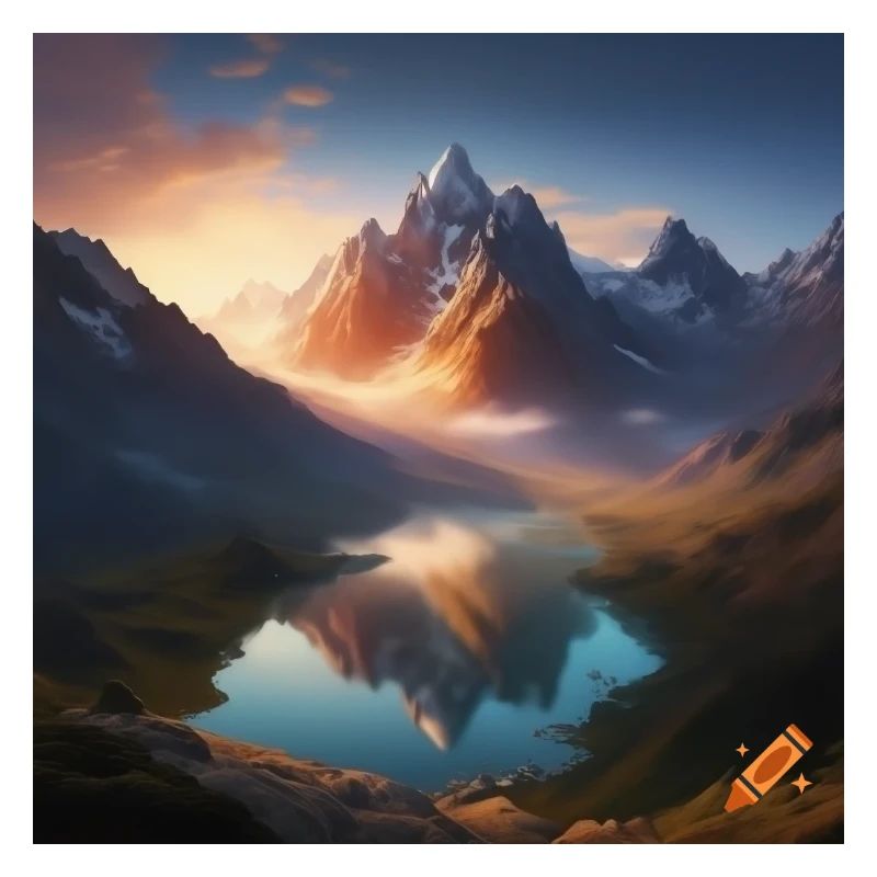 Montagnes enneigées au coucher de soleil