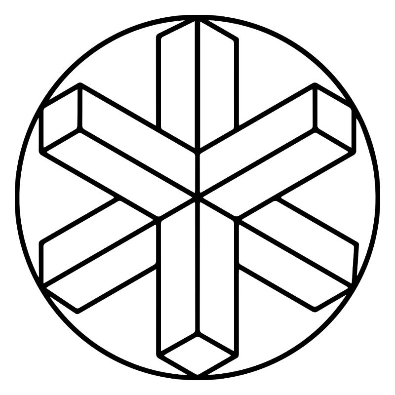 Crop circle géométrique flocon de neige