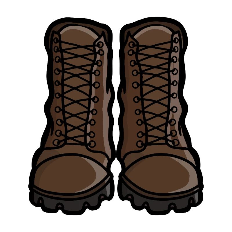 Classic Hiking Retro Boots Illustration