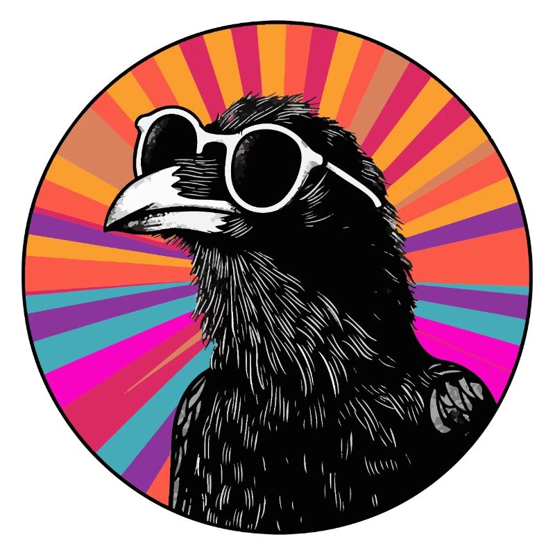 Bird with sunglasses and gradient