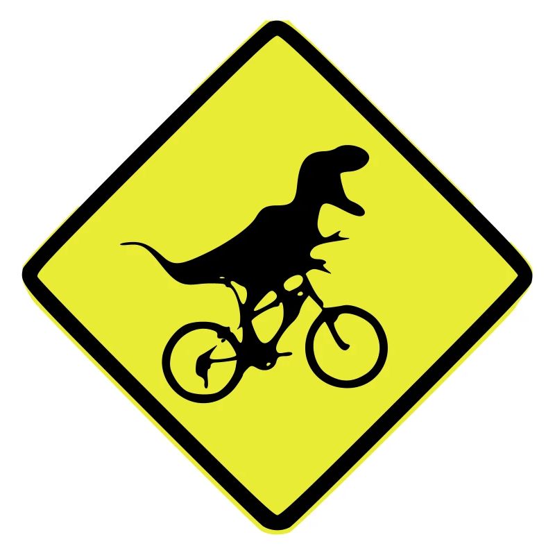 Signal de vélo T-Rex illustré