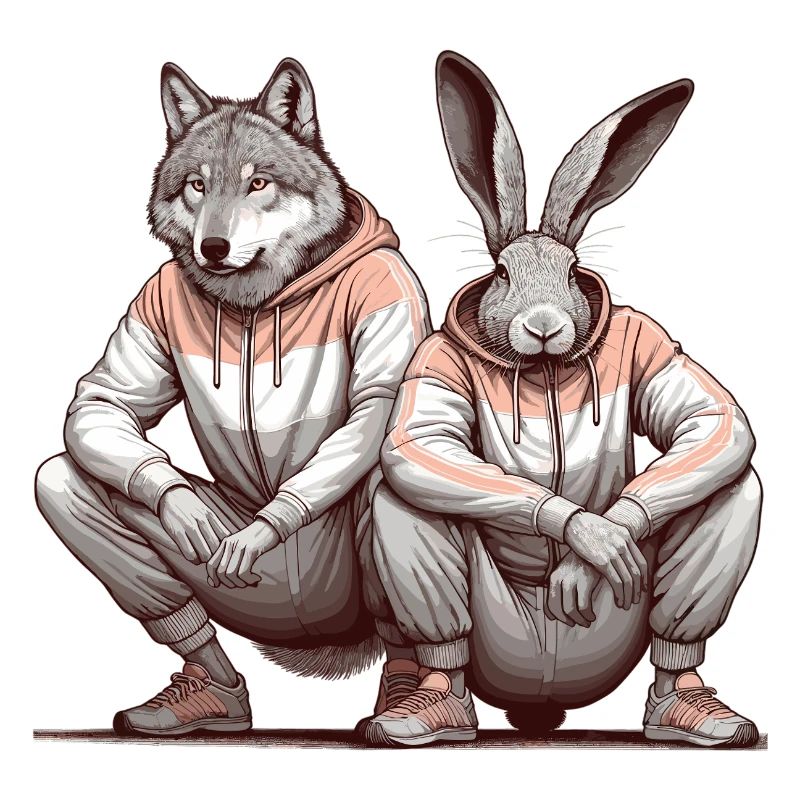 Slavic Squat Russian Squat Hare and Wolf Gift