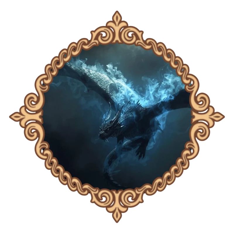 Dragon in crystal frame