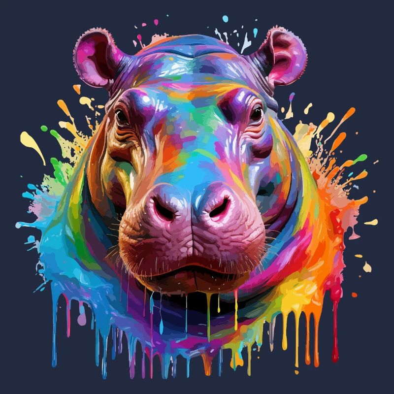 Bunter Hippo Farbexplosion