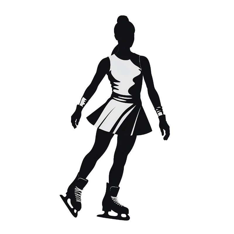 Eis Eiskunstläufer - Cooles Silhouette Logo